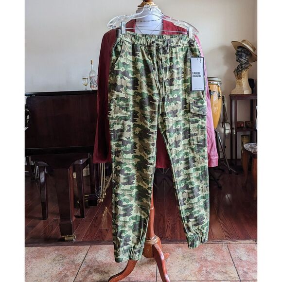 NWT   Almost Famous camo cargo jogger pants   SZ L - Picture 3 of 12